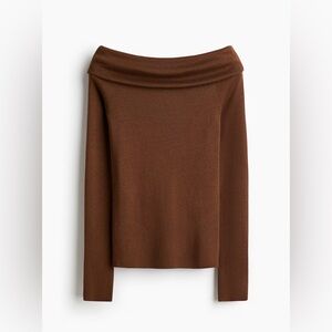 H&M Off-the-Shoulder Brown Sweater